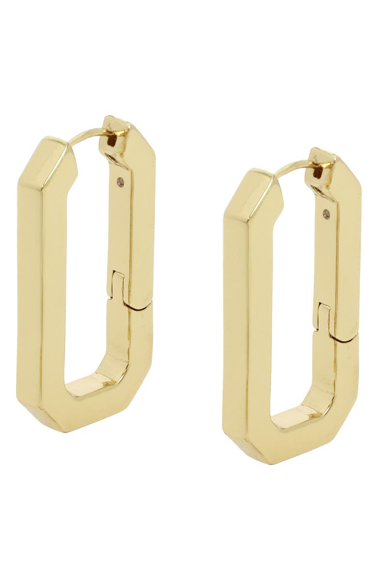 AllSaints Hexagon Hoop Earrings, Alternate, color, Gold