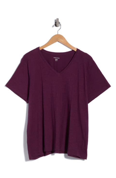 Easy V-Neck Organic Cotton Slub T-Shirt