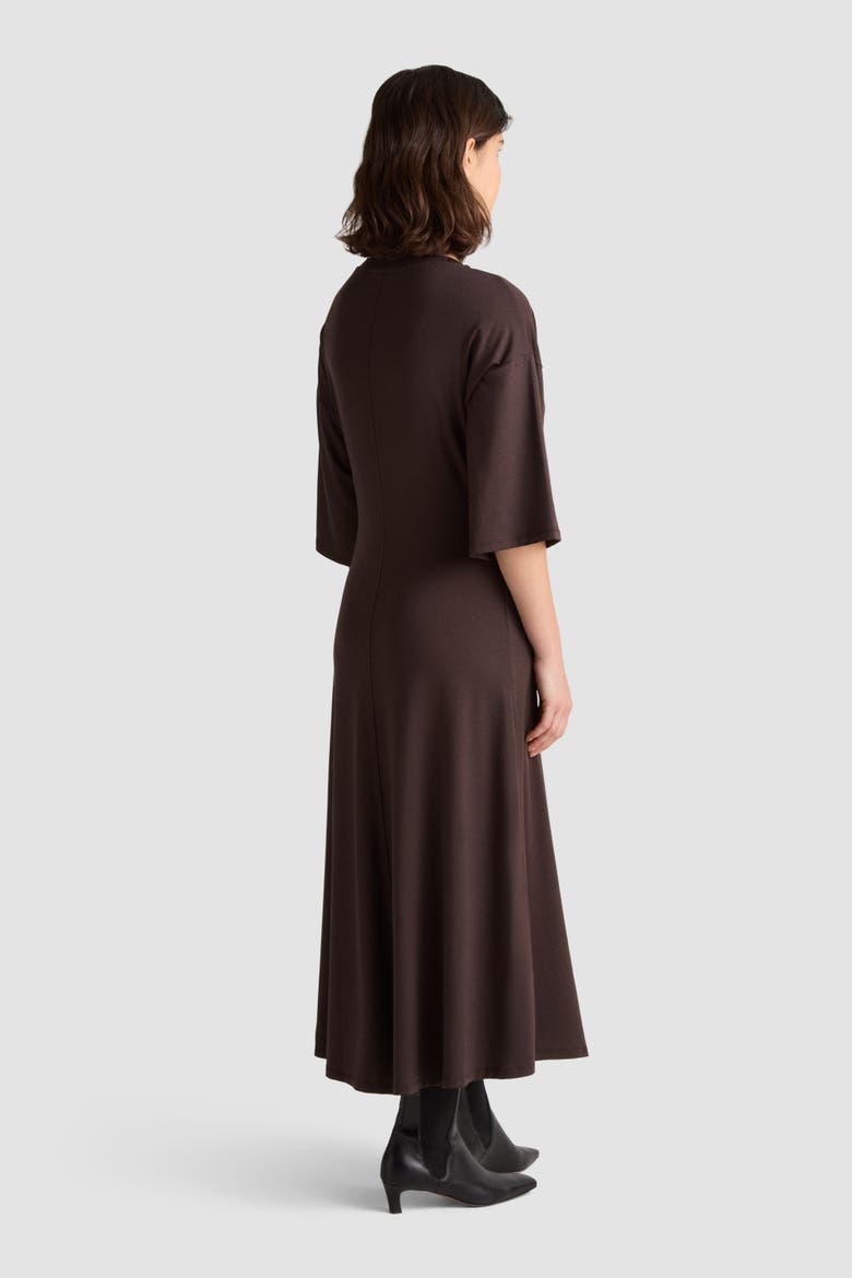 Gertie Relaxed Jersey Midi Dress, Alternate, color, Ganache