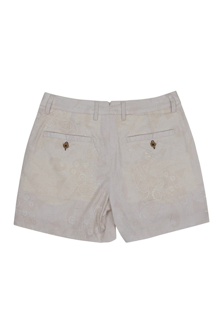 Paisley Explosion Womens Tailored Short, Alternate, color, Paisley Explosion Ivory