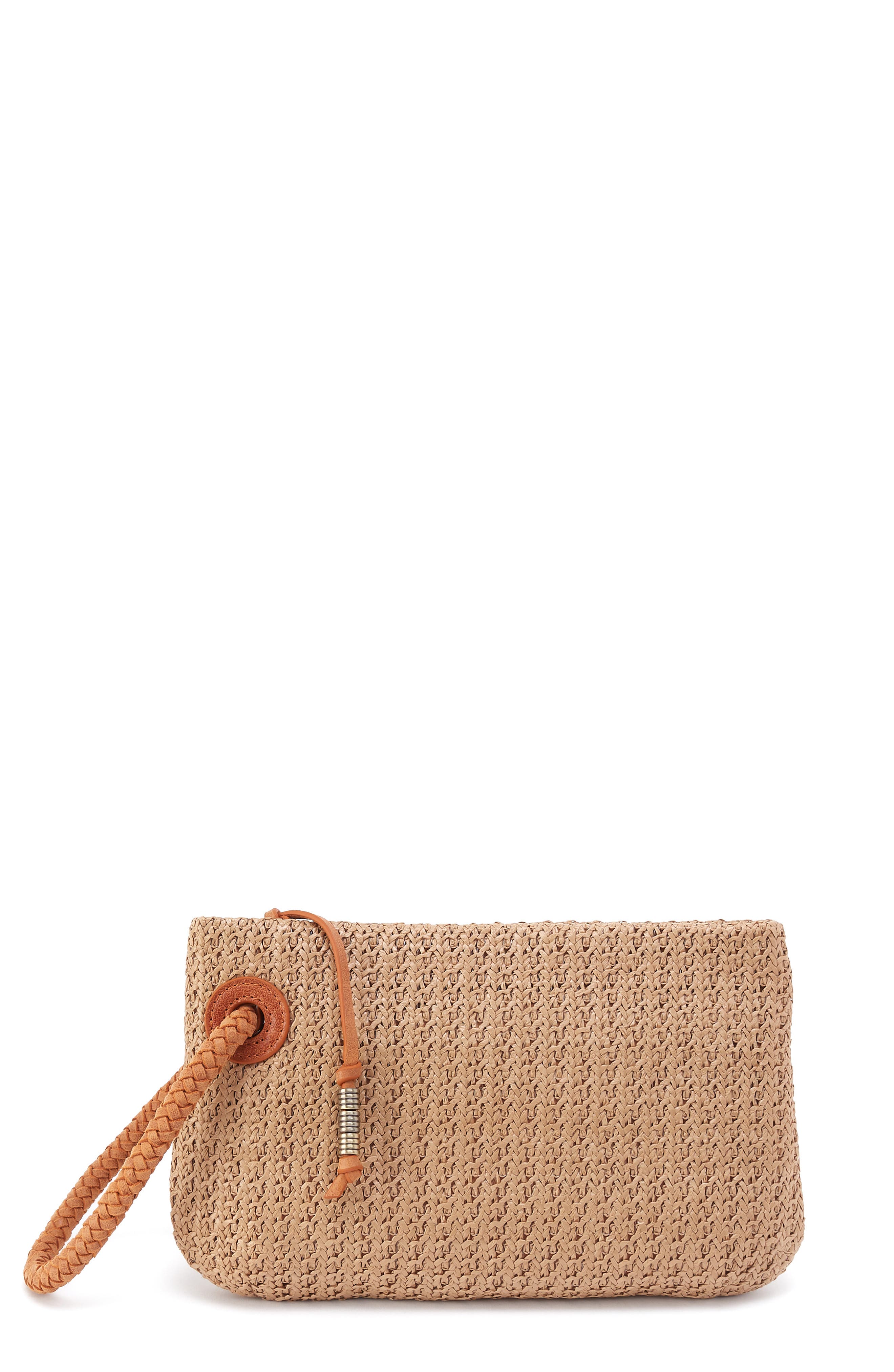 HOBO Daisy Daze Large Woven Straw Wristlet, Main, color, Meadow Woven Straw