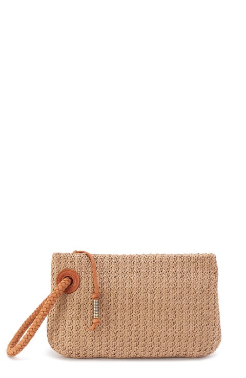 Daisy Daze Large Woven Straw Wristlet