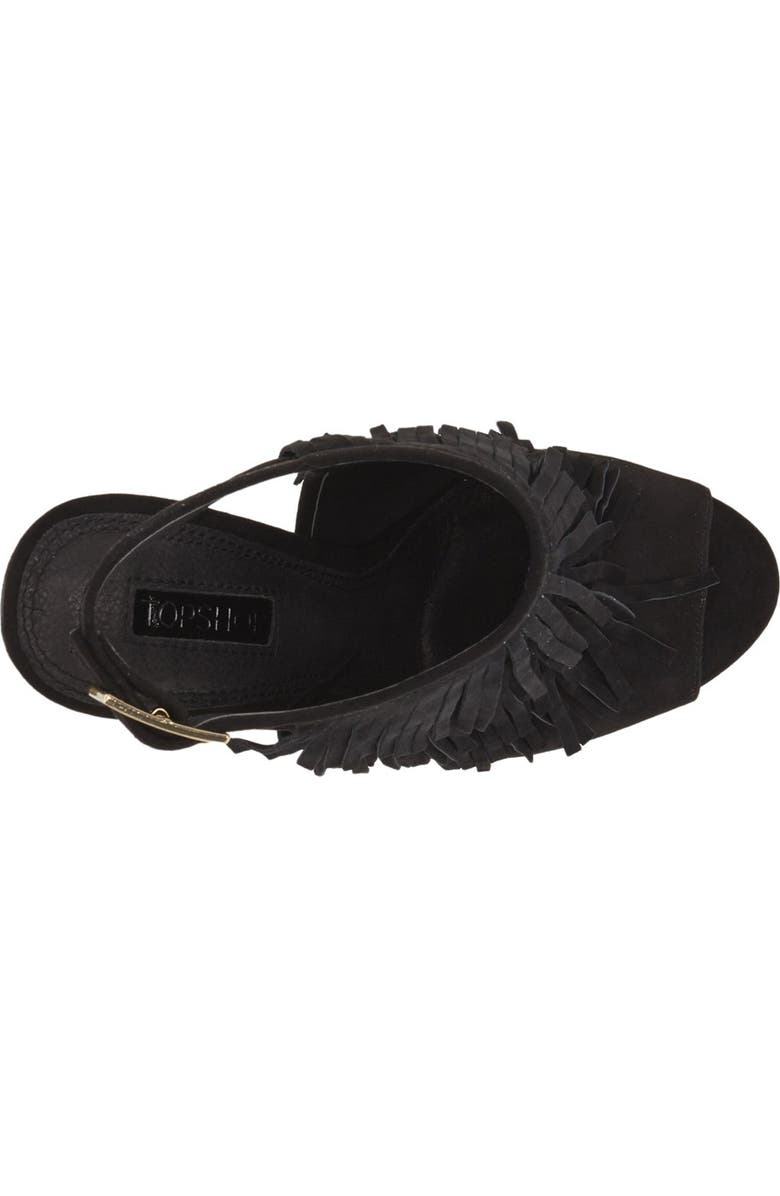 Topshop 'Rhonda' Fringe Sandal, Alternate, color,