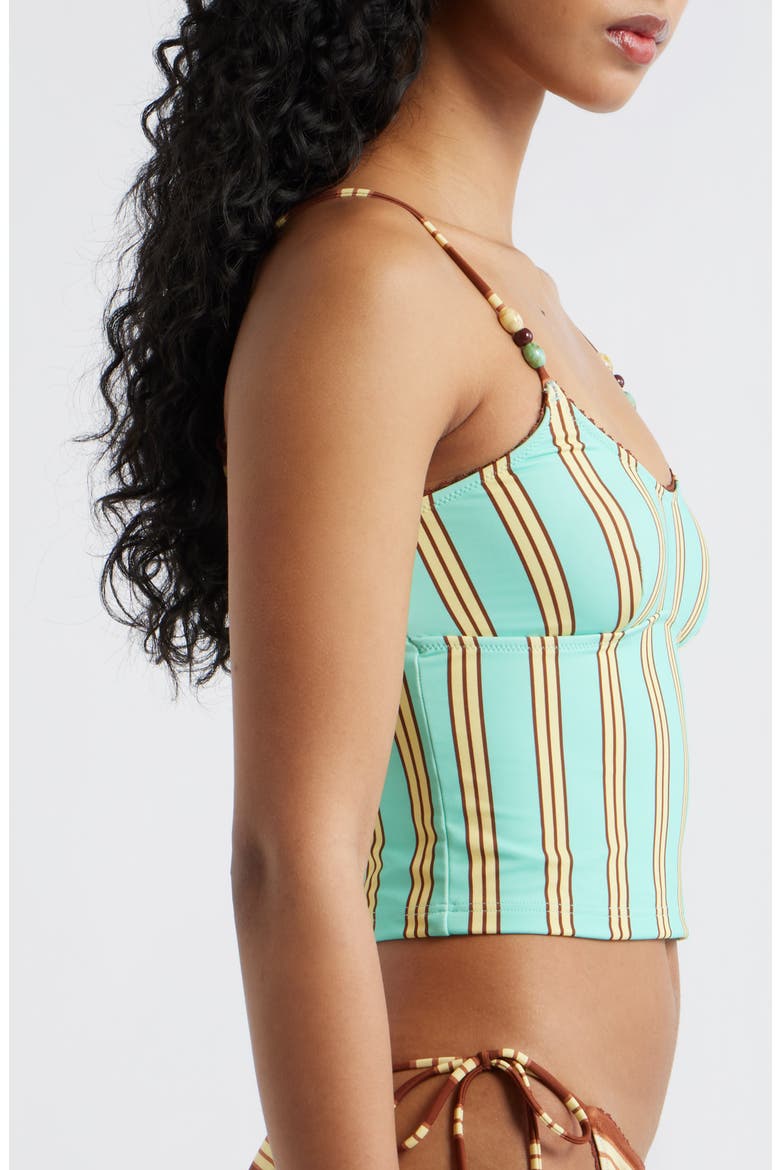 Trudi Stripe Crop Tankini Top, Alternate, color, MINT