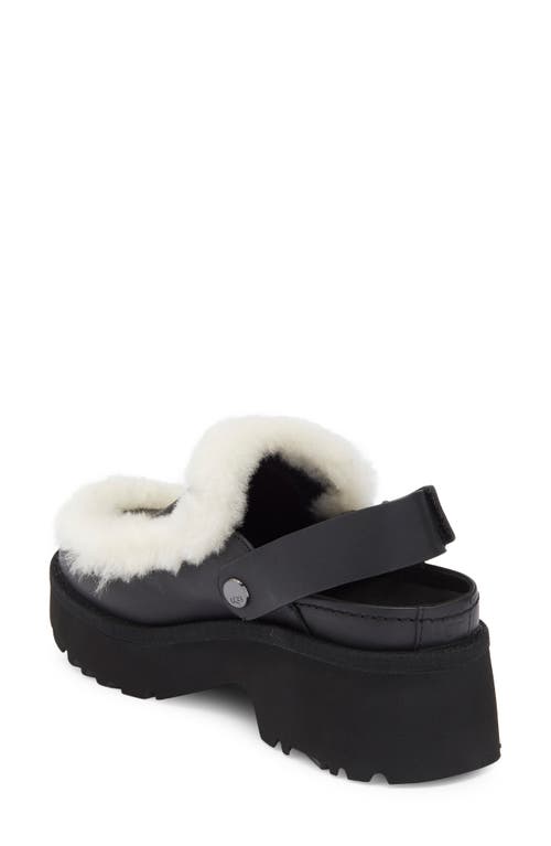 Ugg(r) Esmee Genuine Shearling Trim Clog In Black