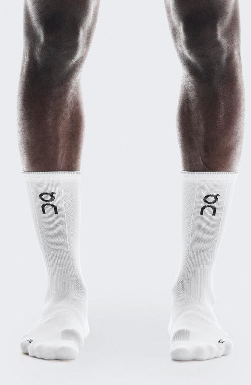 Shop On Performance Run High Socks In White/glacier