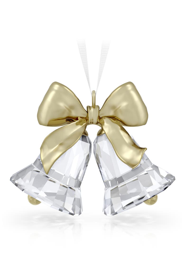 Holiday Magic Bells Crystal Ornament, Main, color, CLEAR / GOLD