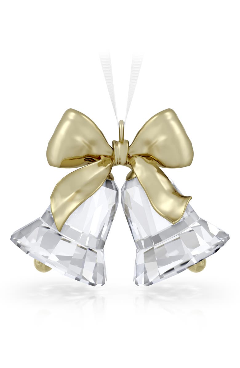 Swarovski Holiday Magic Bells Crystal Ornament, Main, color, Clear / Gold