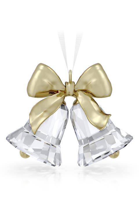 Holiday Magic Bells Crystal Ornament