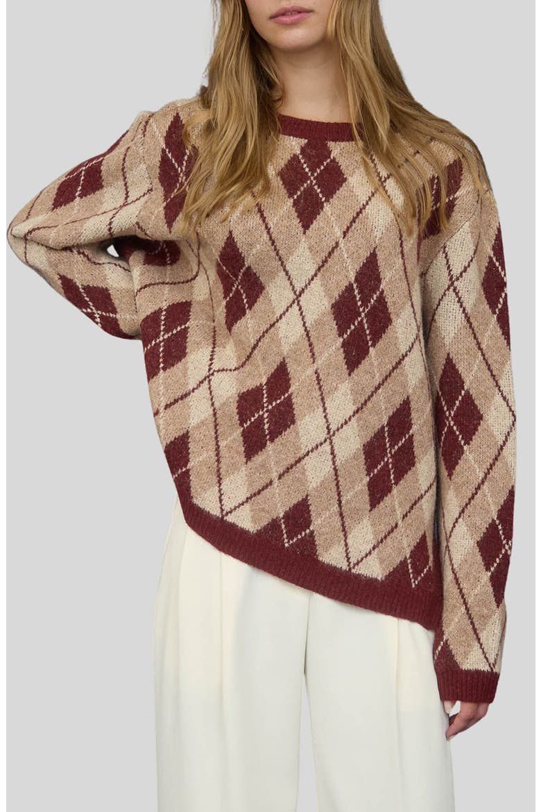 Argyle Sweater, Main, color, BURGUNDY MULTI