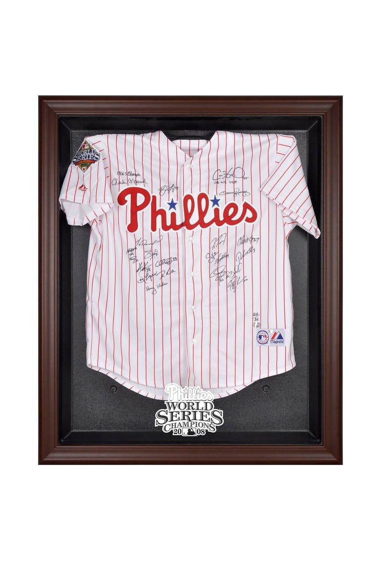 Philadelphia Phillies 2008 World Series Champions Brown Framed Logo Jersey Display Case, Main, color, Brown