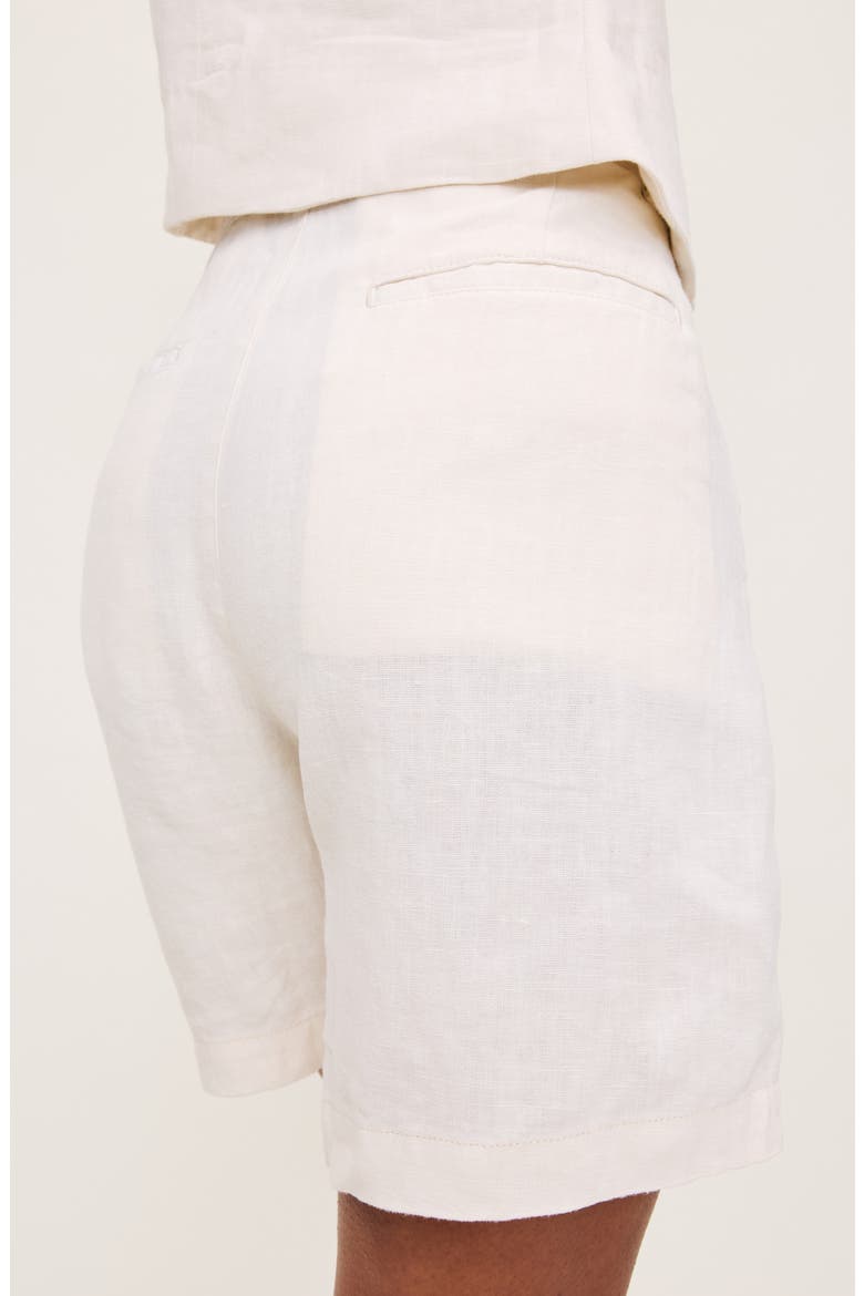 Taylor High Waist Mid Thigh Linen Trouser Shorts, Alternate, color, FLAX LINEN
