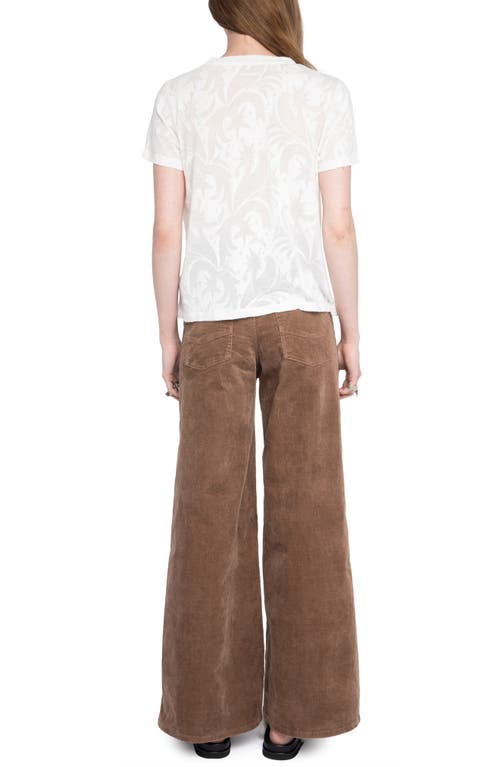Zadig & Voltaire Alys Mixed Print Devoré Top In White