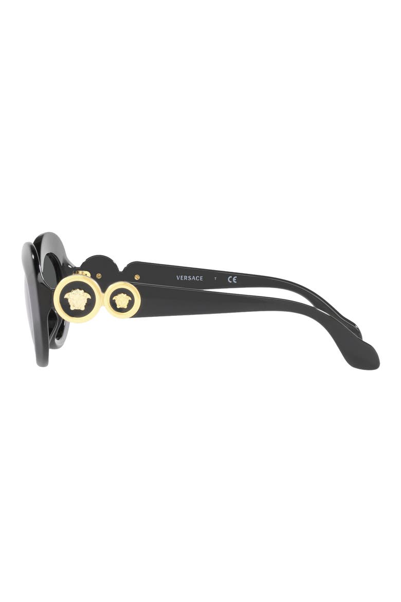 Kids' 45mm Small Oval Sunglasses, Alternate, color, BLACK / DARK GREY