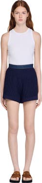 SANDRO High-waisted crochet shorts