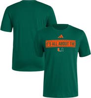 adidas Men's adidas Green Miami Hurricanes Locker Slogan Pre-Game T-Shirt