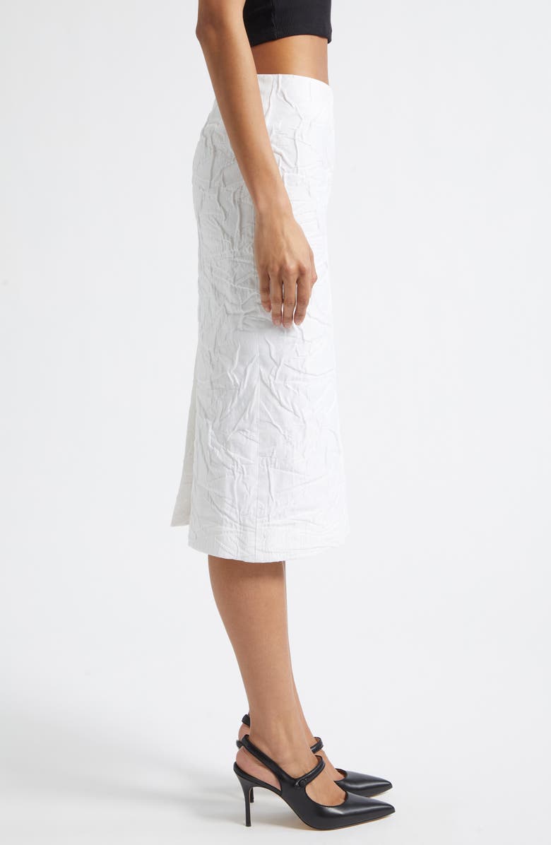 Shushu/Tong Crinkled Cotton Blend Midi Skirt, Alternate, color, White