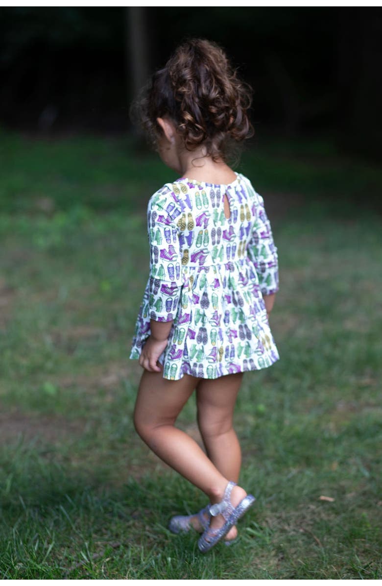 WORTHY THREADS Printed Long Sleeve Bubble Romper, Alternate, color, Sneakers