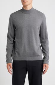 Open Edit Solid Mock Neck Sweater