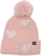 Nanette Lepore Heart Appliqué Pompom Beanie
