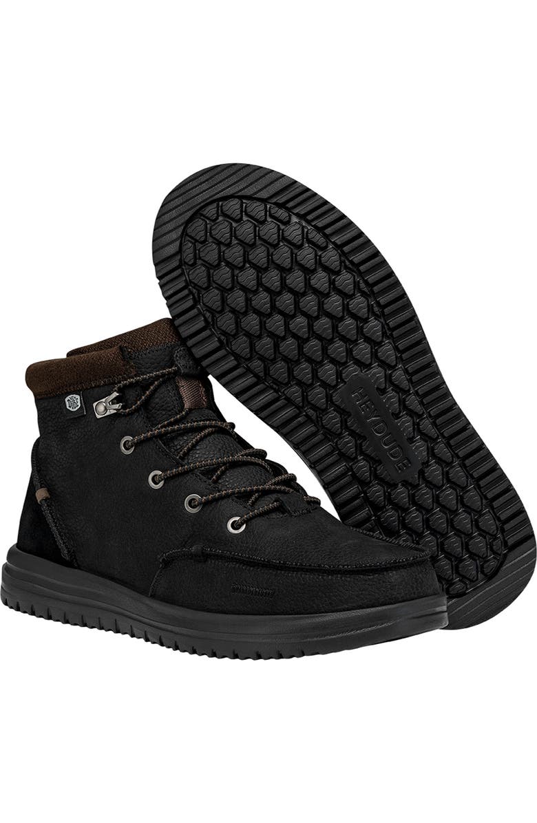 Hey Dude Bradley Water Repellent Leather Boot, Alternate, color, Black