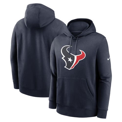 Nike Navy Houston Texans Club Logo Pullover Hoodie