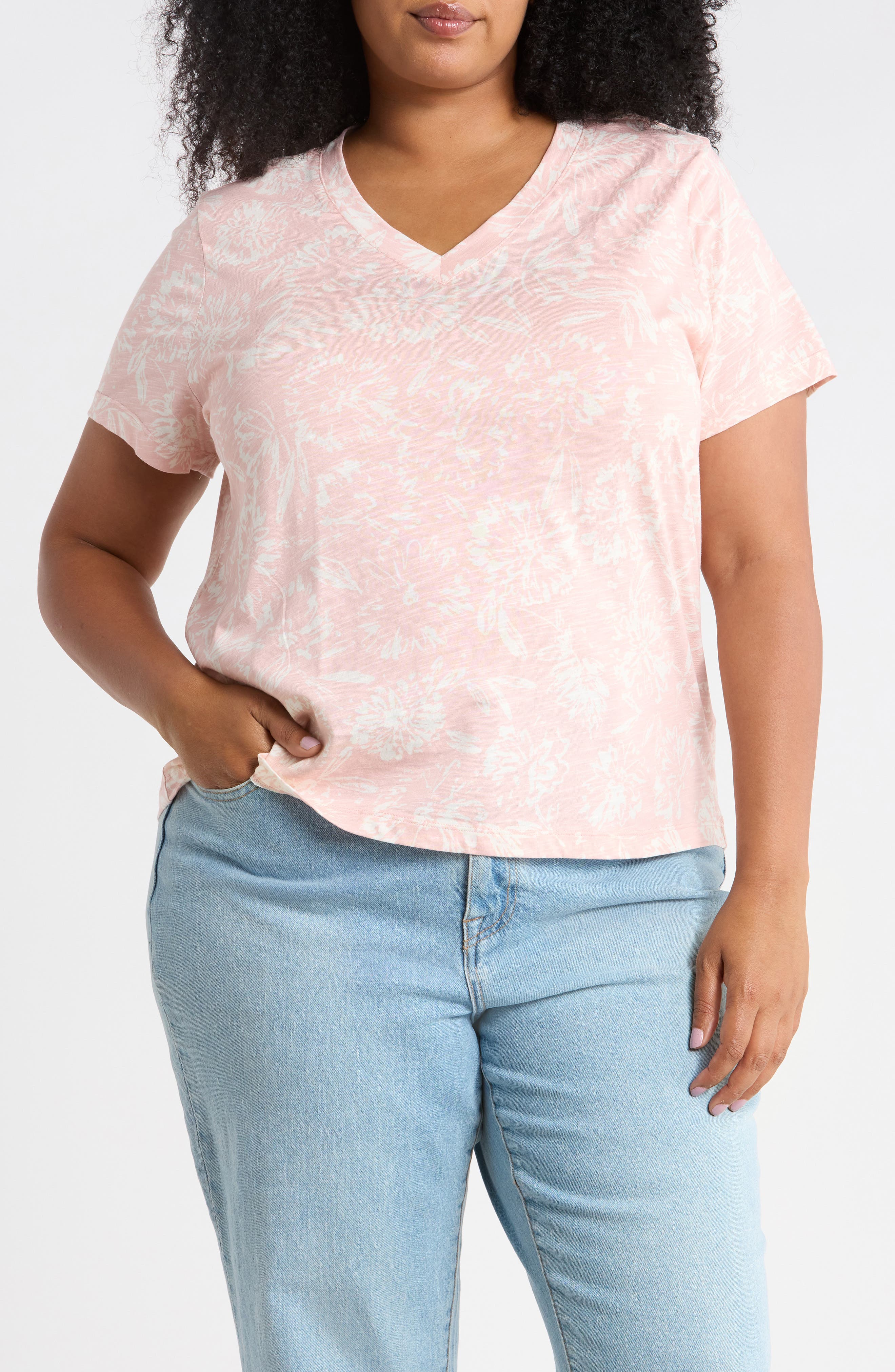 V-Neck Slubbed T-Shirt