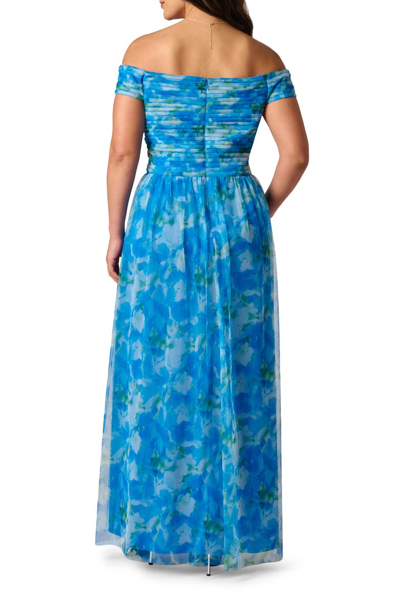 Sweetpea Off the Shoulder Tulle Gown, Alternate, color, BLUE MULTI