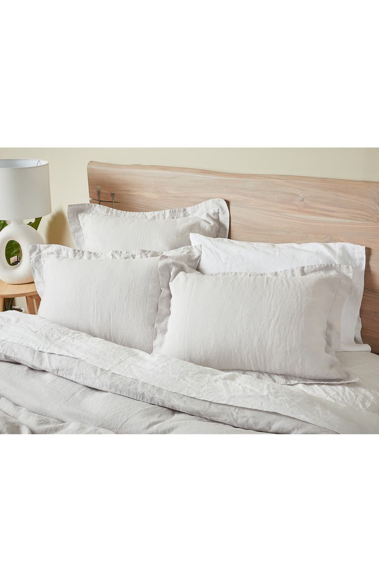 Coyuchi Relaxed Organic Linen Sham, Alternate, color, Fog