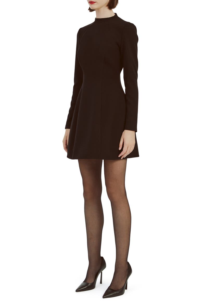 Delphi Long Sleeve Minidress, Alternate, color, BLACK
