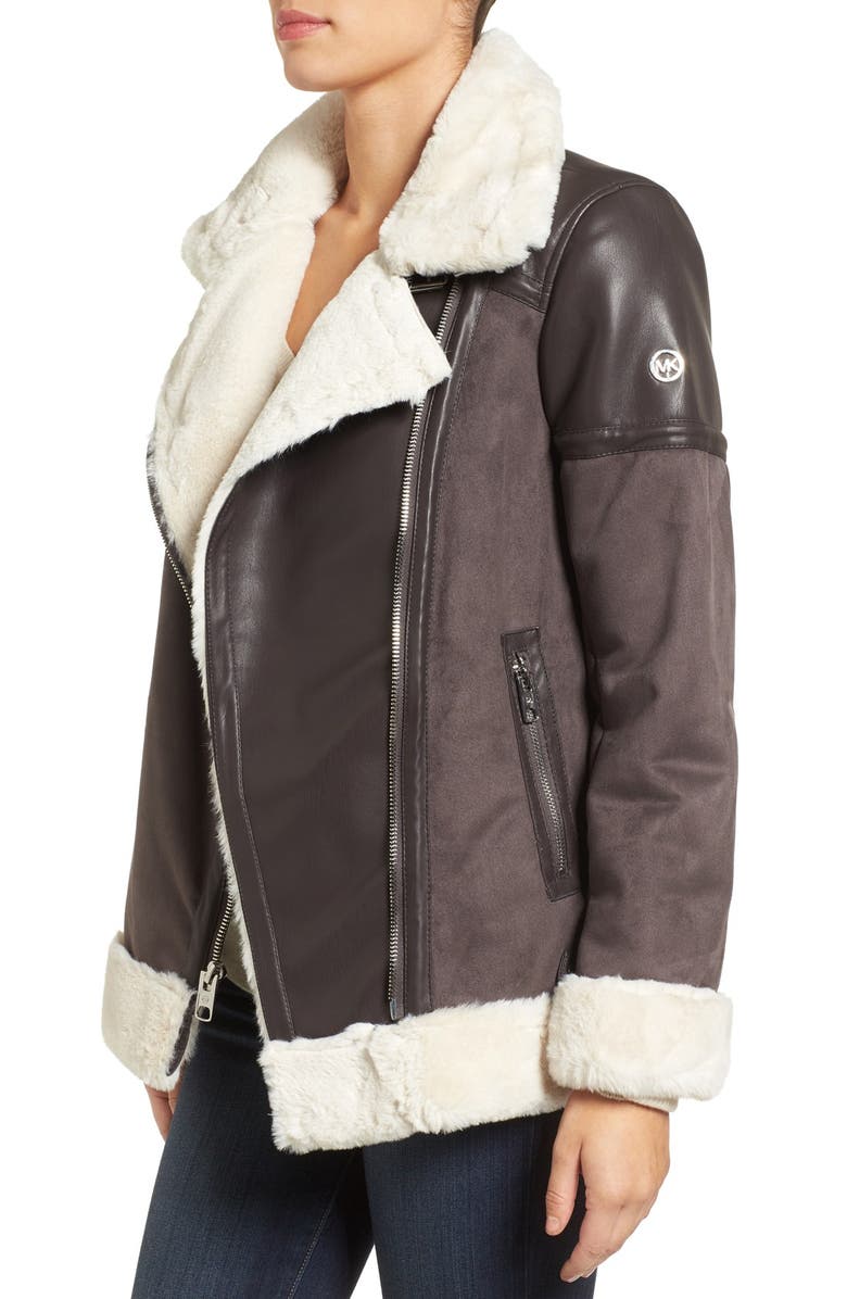 MICHAEL Michael Kors Faux Shearling Jacket, Alternate, color, 