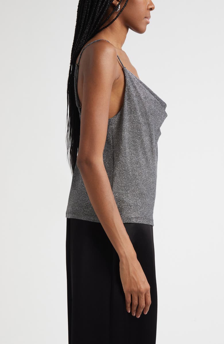 Ramy Brook Carla Metallic Cowl Neck Camisole, Alternate, color, Silver Knit