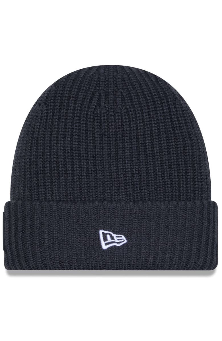 New Era Men's New Era Charcoal Las Vegas Raiders 2025 Sideline Cold Weather Cuffed Knit Hat, Alternate, color, Charcoal