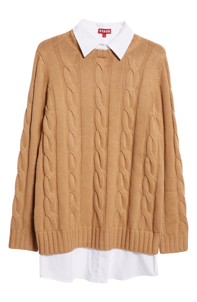 STAUD Aldrin Mixed Media Long Sleeve Sweater Dress, Alternate, color,