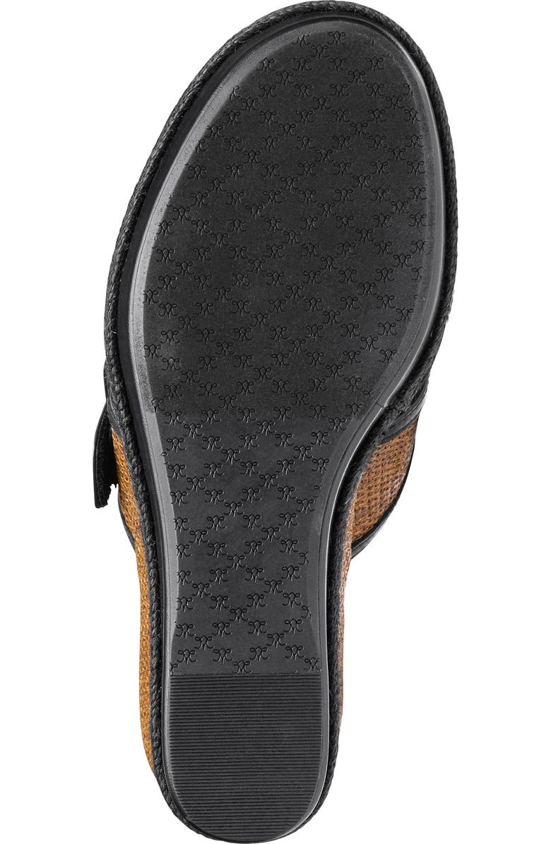 Johnston & Murphy Addison Buckle Platform Wedge Slide Sandal, Alternate, color, Cognac Raffia