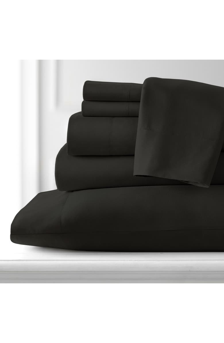 SOUTHSHORE FINE LINENS Southshore Essentials Double Brushed 100 GSM Sheet Set, Alternate, color, Black