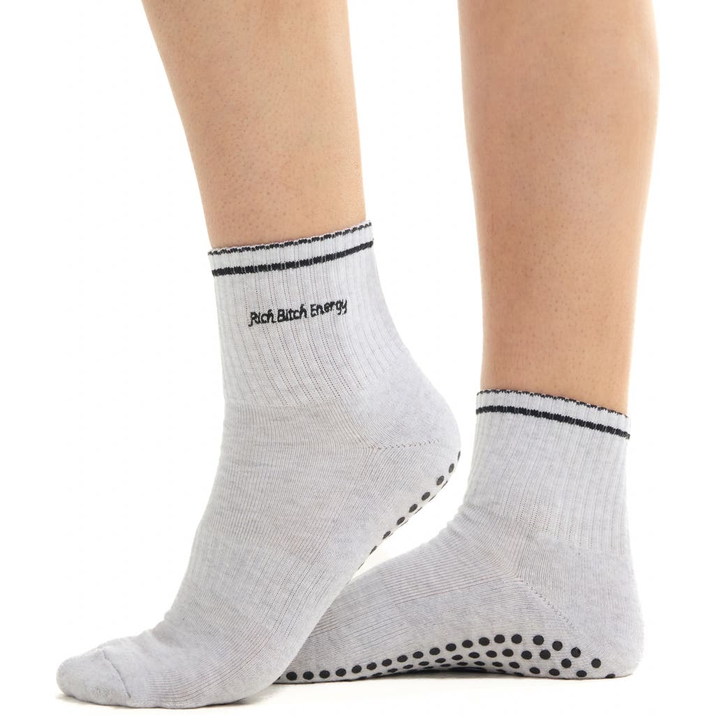 Souls. Rich Bitch Energy Ankle Grip Socks in White  product