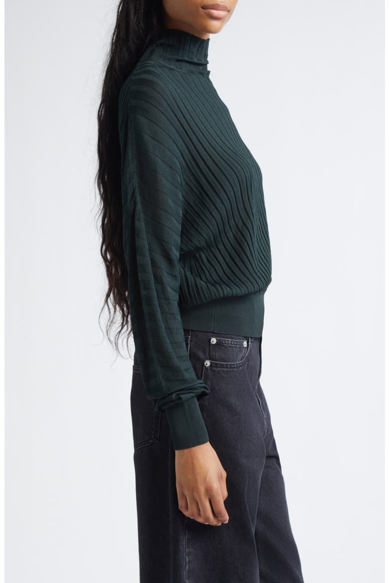 Luiza Mock Neck Rib Sweater, Alternate, color, BOTTLE GREEN
