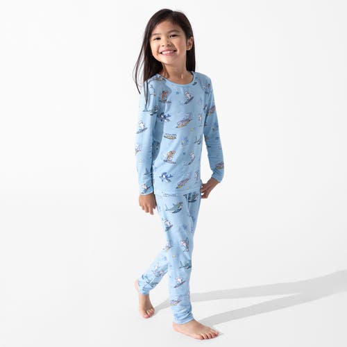 Bellabu Bear Kids' Shark School Set Of 2 Piece Pajamas In Blue