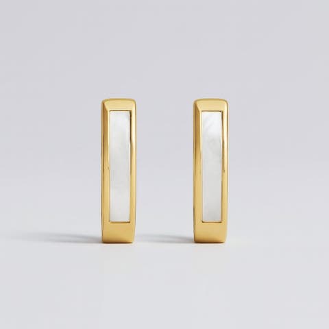 The Ashford Pearl Inlay Hoops