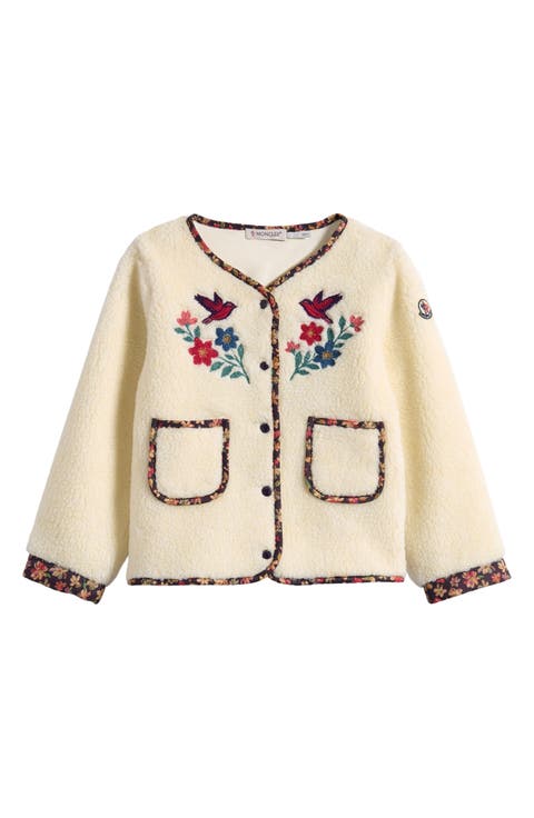 Kids' Embroidered Fleece Cardigan