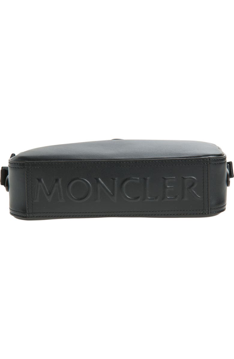 Moncler Carlo Leather Crossbody Bag, Alternate, color, Black
