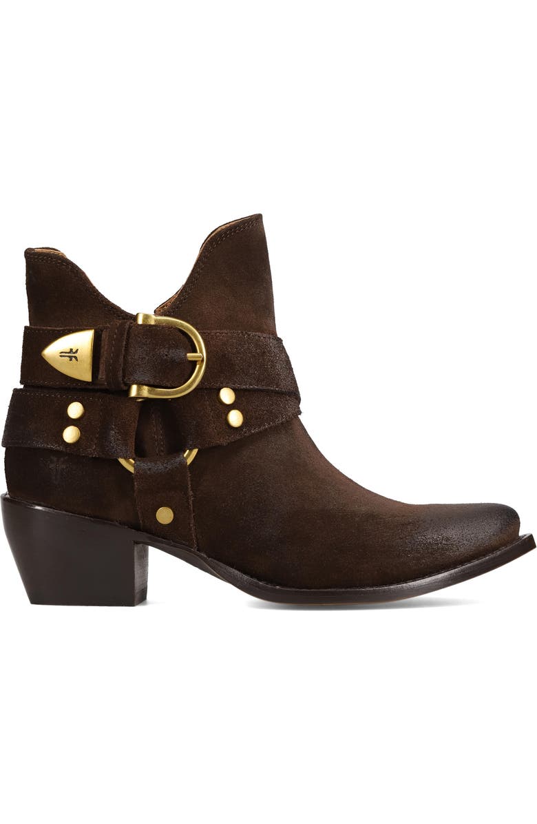 Frye Sacha Harness Bootie, Alternate, color, Chocolate