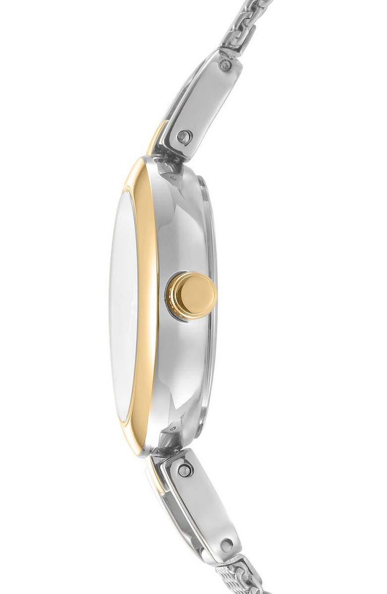 DKNY Signature Shape Mesh Strap Watch, 26mm, Alternate, color, Silver