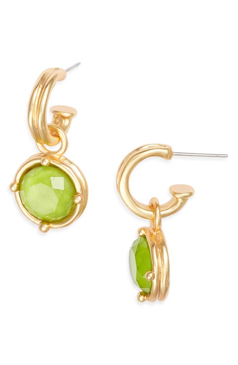 Round Drop Huggie Hoop Earrings