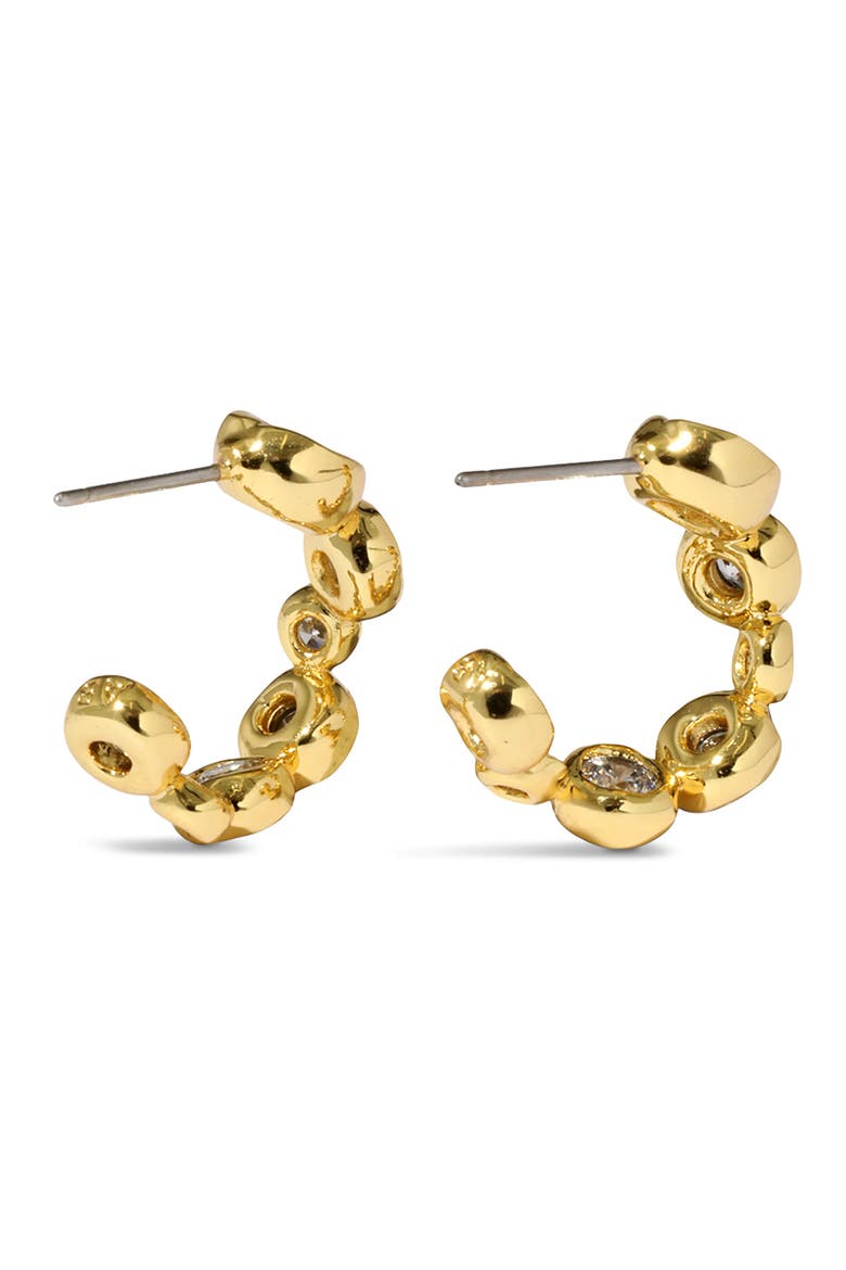 Asterales Small Hoop Earrings, Alternate, color, STONES/ YELLOW GOLD