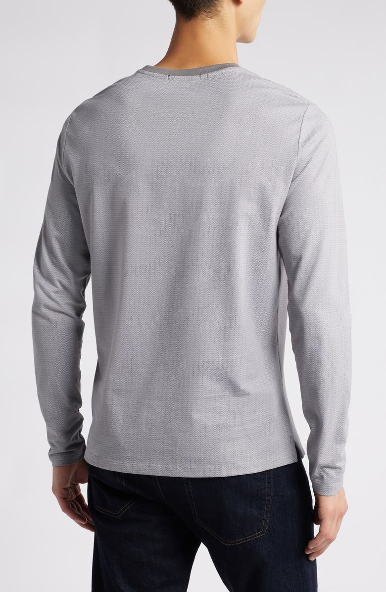 Robert Barakett Dunleath Geo Pattern Crewneck Top, Alternate, color, Grey