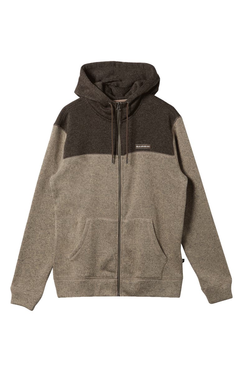 Quiksilver Keller Colorblock Fleece Lined Zip Hoodie, Alternate, color, Portabella Heather