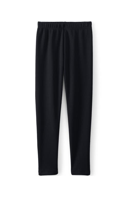 Lands' End Girls Fleece Lined Leggings In Black