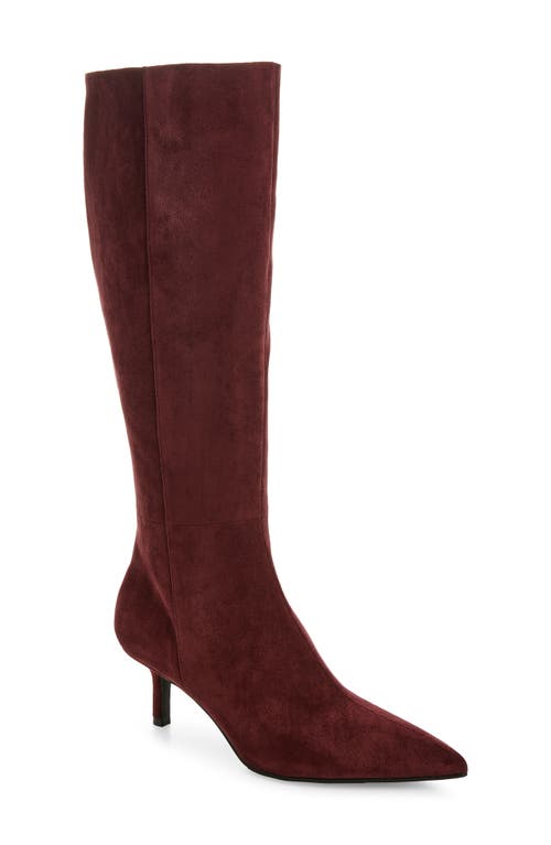 Open Edit Elara Pointed Toe Knee High Boot In Burgundy